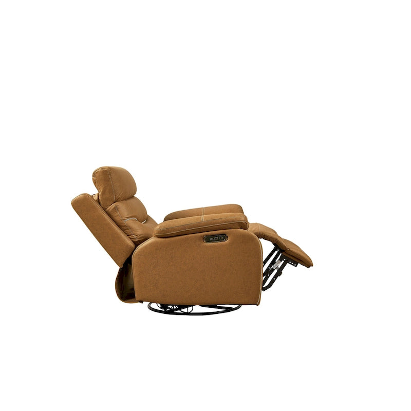 Fauteuil inclinable pivotant et berçant motorisé avec double moteur, appuie-tête réglable et port de charge USB