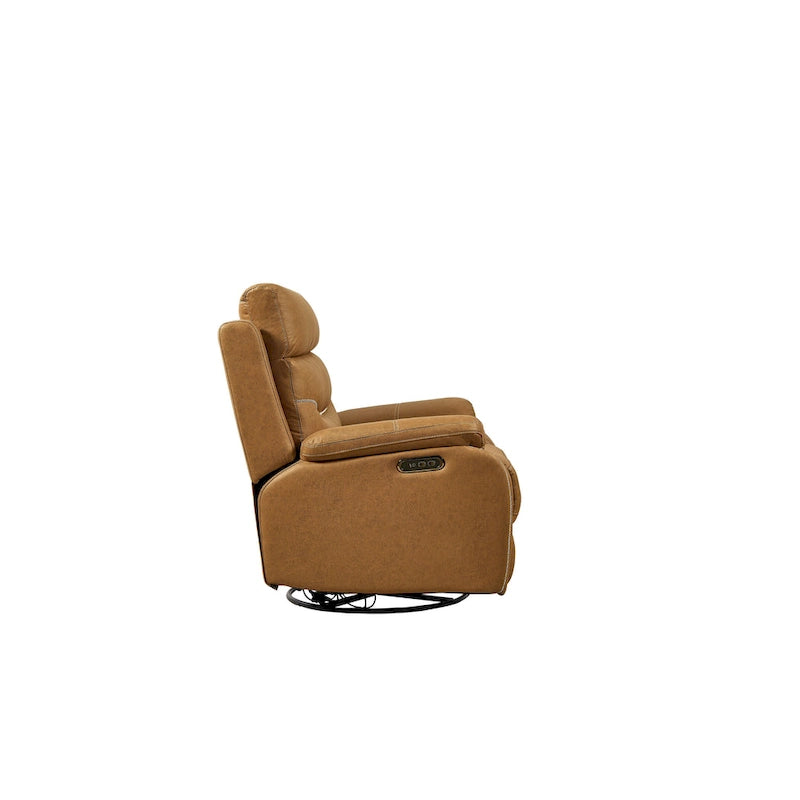 Fauteuil inclinable pivotant et berçant motorisé avec double moteur, appuie-tête réglable et port de charge USB