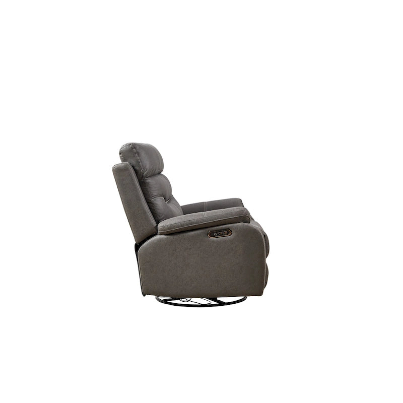 Fauteuil inclinable pivotant et berçant motorisé avec double moteur, appuie-tête réglable et port de charge USB