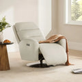 Fauteuil inclinable pivotant motorisé double avec port USB et cuir pleine fleur