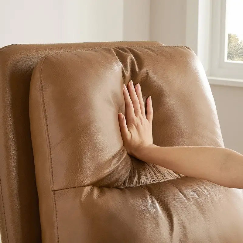 Fauteuil inclinable pivotant motorisé double avec port USB et cuir pleine fleur