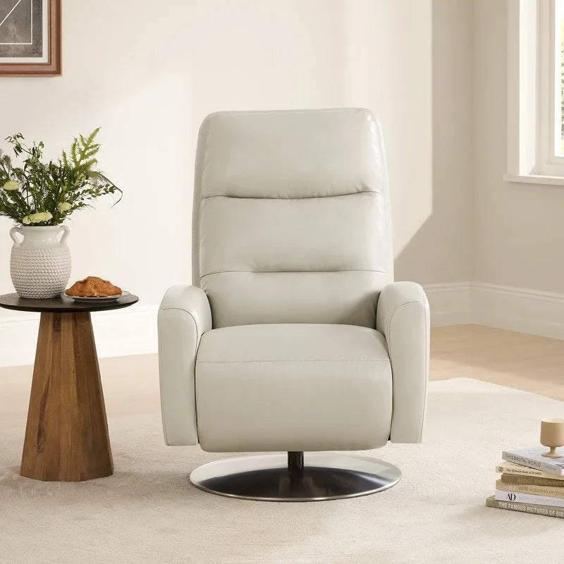 Fauteuil inclinable pivotant motorisé double avec port USB et cuir pleine fleur