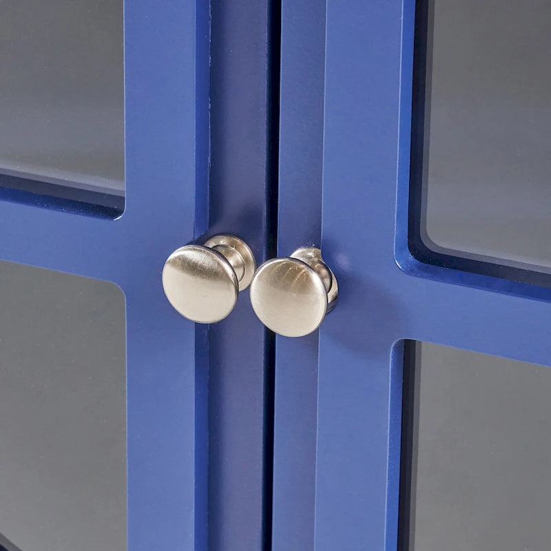 Meuble à deux portes en sapin avec accents miroirs
