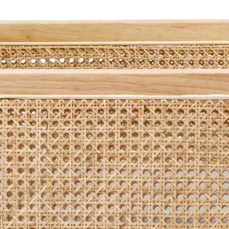 Fauteuil d'appoint rembourré avec accoudoirs en rotin