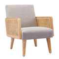 Fauteuil d'appoint rembourré avec accoudoirs en rotin