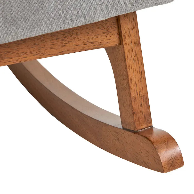 Fauteuil à bascule en bois d'hévéa de style milieu du siècle