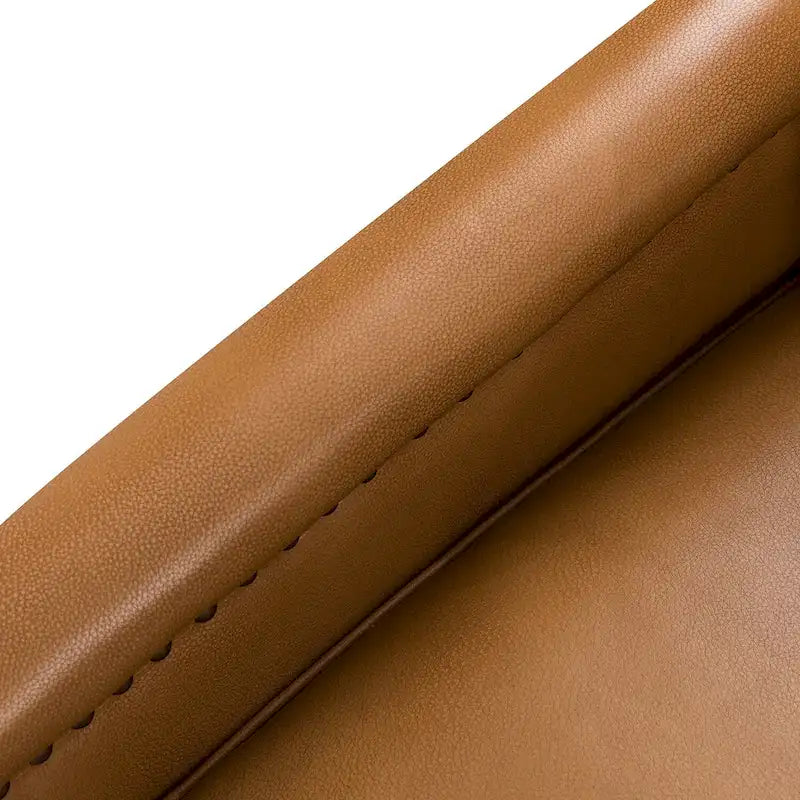Fauteuil pivotant à 360° en cuir véritable classique avec garniture cloutée