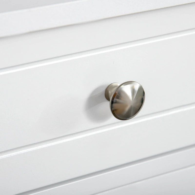 Meuble de rangement de salle de bain sur pied avec 2 tiroirs et étagère réglable, blanc