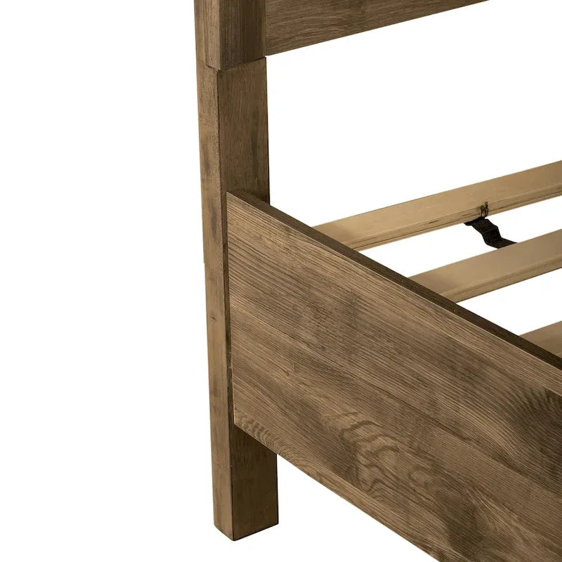 Lit coffre avec tête de lit capitonnée et tiroirs de pied de lit
