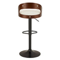 Tabouret de bar réglable et pivotant avec assise en similicuir et repose-pieds