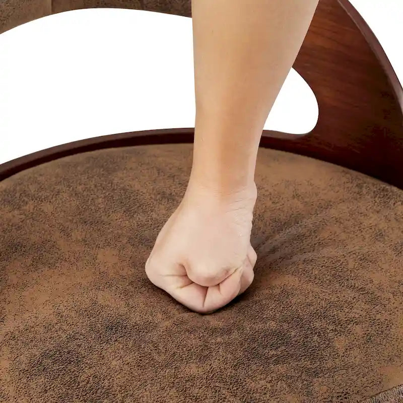 Tabouret de bar réglable et pivotant avec assise en similicuir et repose-pieds