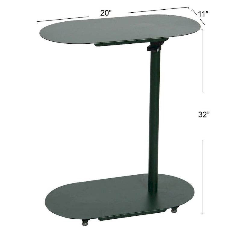Table d'appoint en C à hauteur réglable avec cadre en acier mat