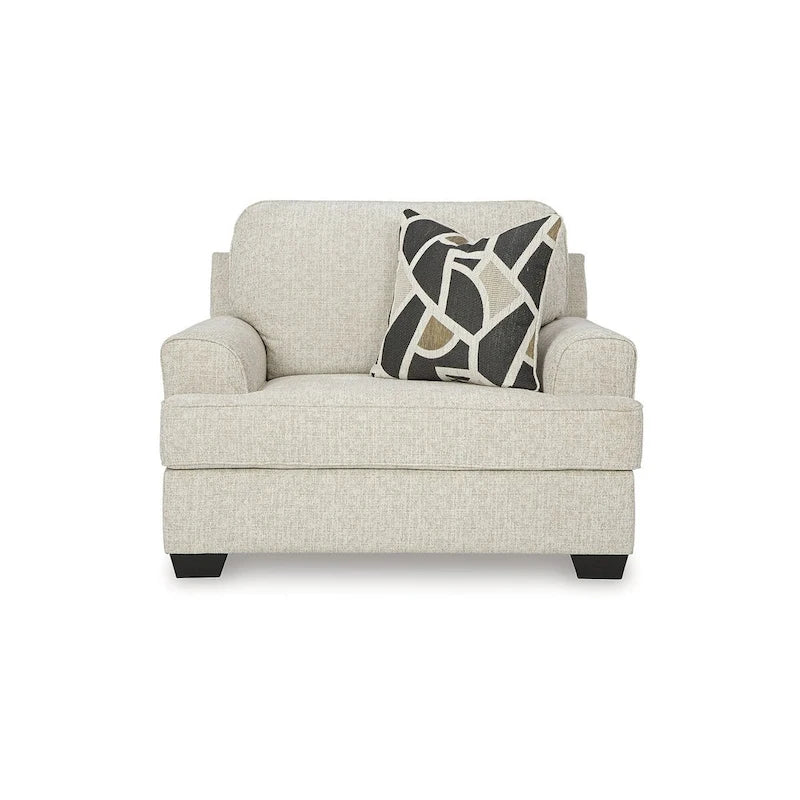 Fauteuil d'appoint surdimensionné avec coussins haute résilience, beige