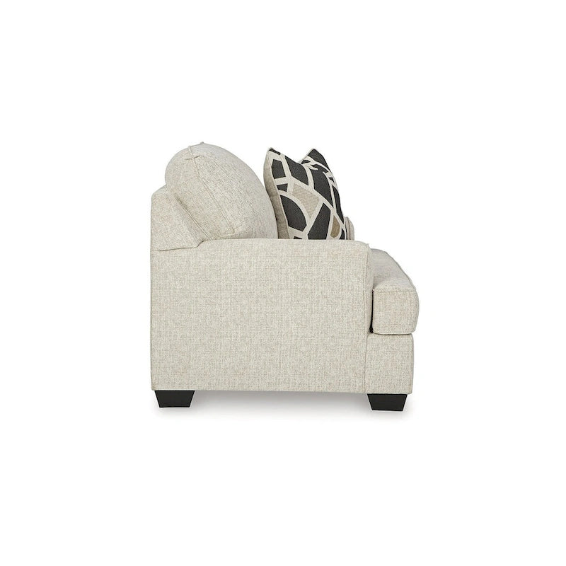 Fauteuil d'appoint surdimensionné avec coussins haute résilience, beige