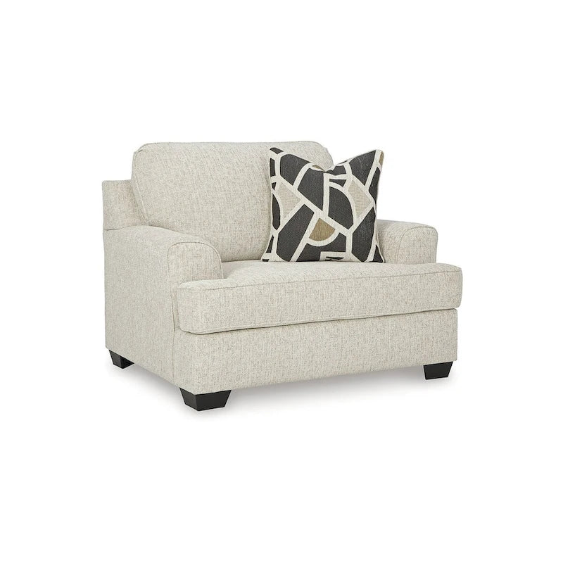 Fauteuil d'appoint surdimensionné avec coussins haute résilience, beige